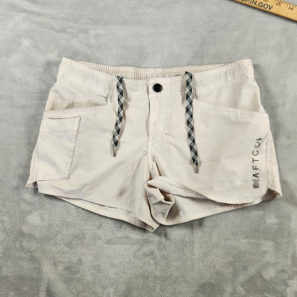 AFTCO Microbyte Fishing Shorts Sz 6 White Beach Hiking Camping Outdoor